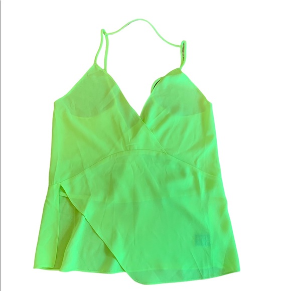 NWT Ark & Co. strappy neon volt tank top w/ snap close in front & back. Sz S. - Picture 3 of 5